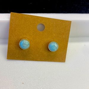Larimar stud earrings, Mounted in 925 sterling silver